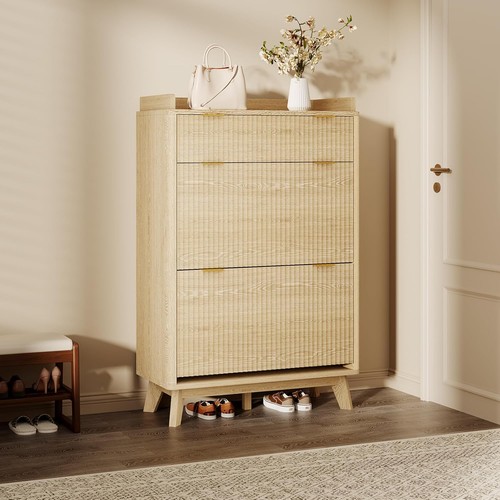 Modern fluted shoe cabinet - modern,