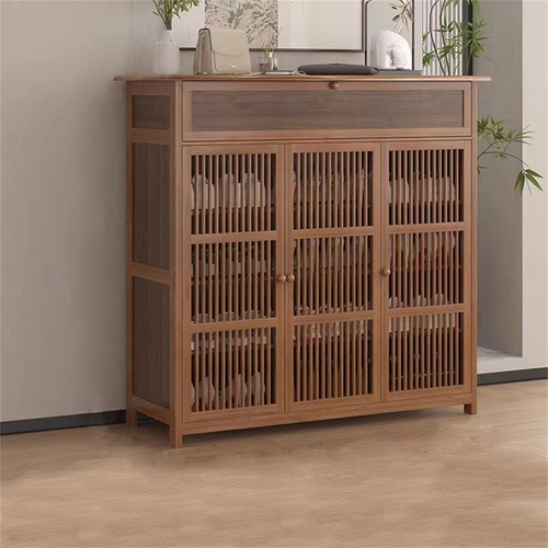 Spacious wooden shoe rack - wooden,